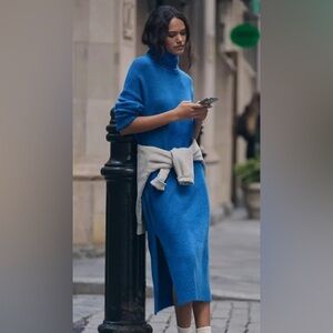 Anthropologie Blue Sweater dress
